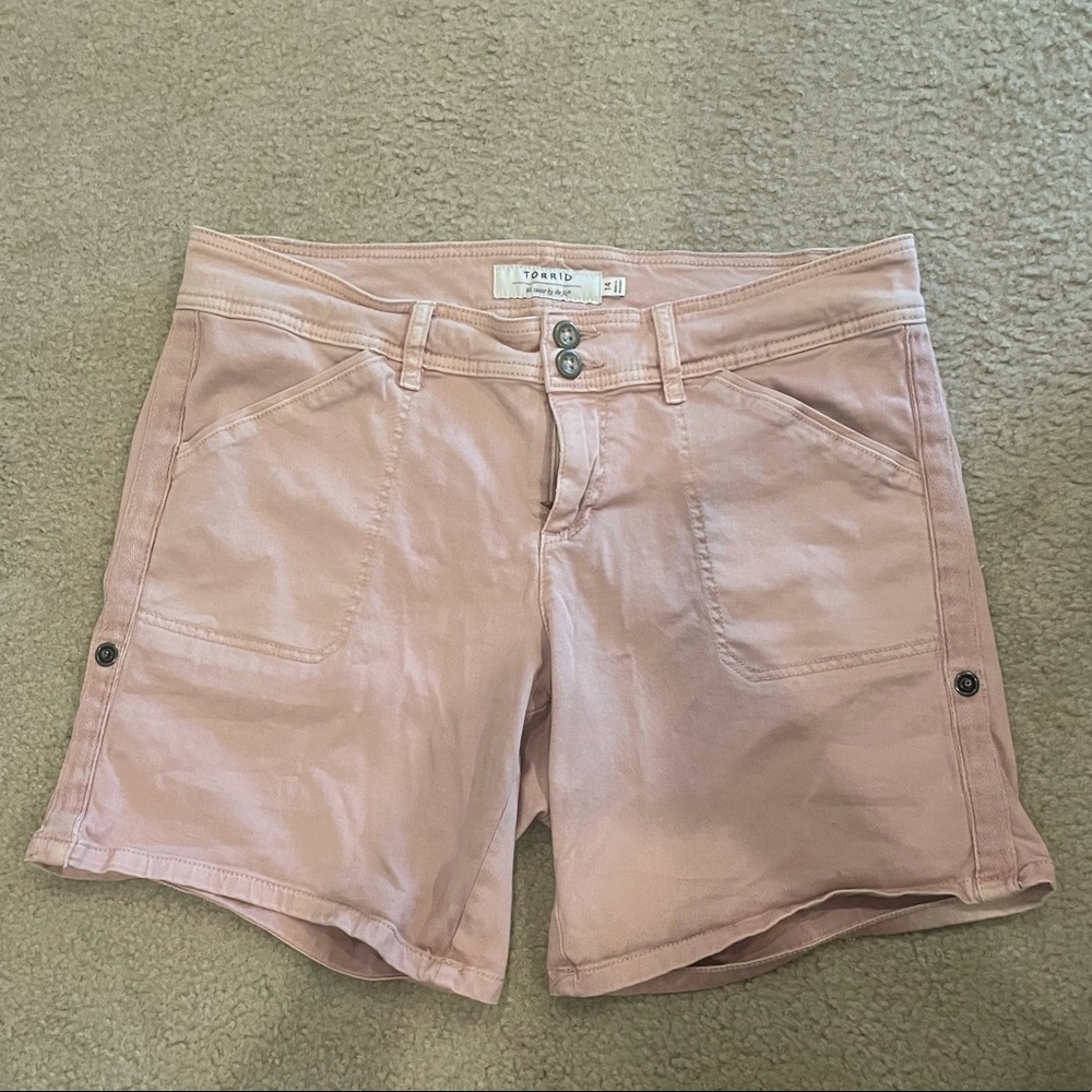 Pink twill aviator short